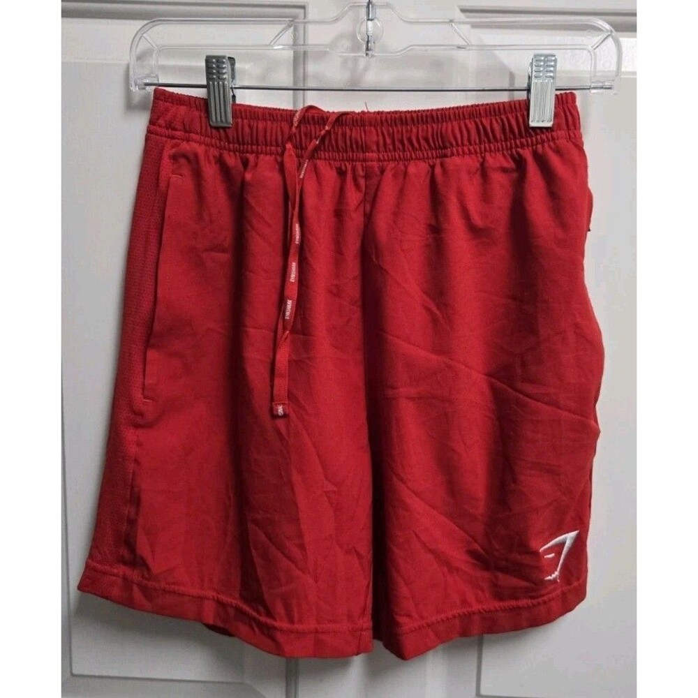 Gymshark Adult Size Small Red Athletic Shorts Workout Gym Running Drawstring